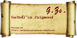 Galbács Zsigmond névjegykártya