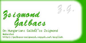 zsigmond galbacs business card
